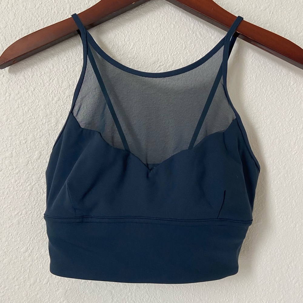 Lululemon High Neck Scalloped Mesh Long Line Bra